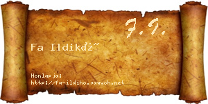 Fa Ildikó névjegykártya
